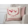 thumbnail image 2 of Rizzy Home Ticking Stripe Cotton with Zipper Closer Decorative Throw Pillow, 20" x 20", Red, 2 of 2