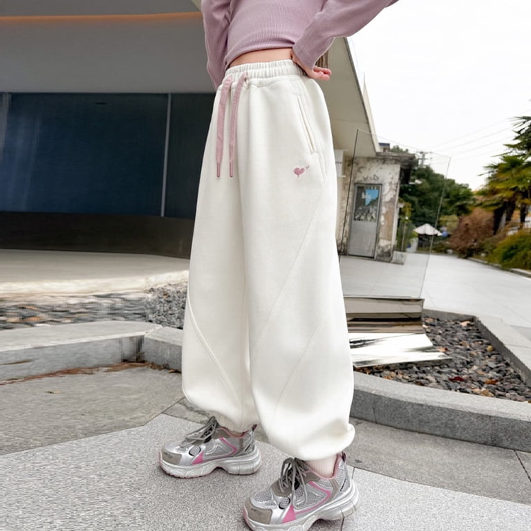 mgoYE Black Pants for Girls Girls Sweatpants Kids Cotton
