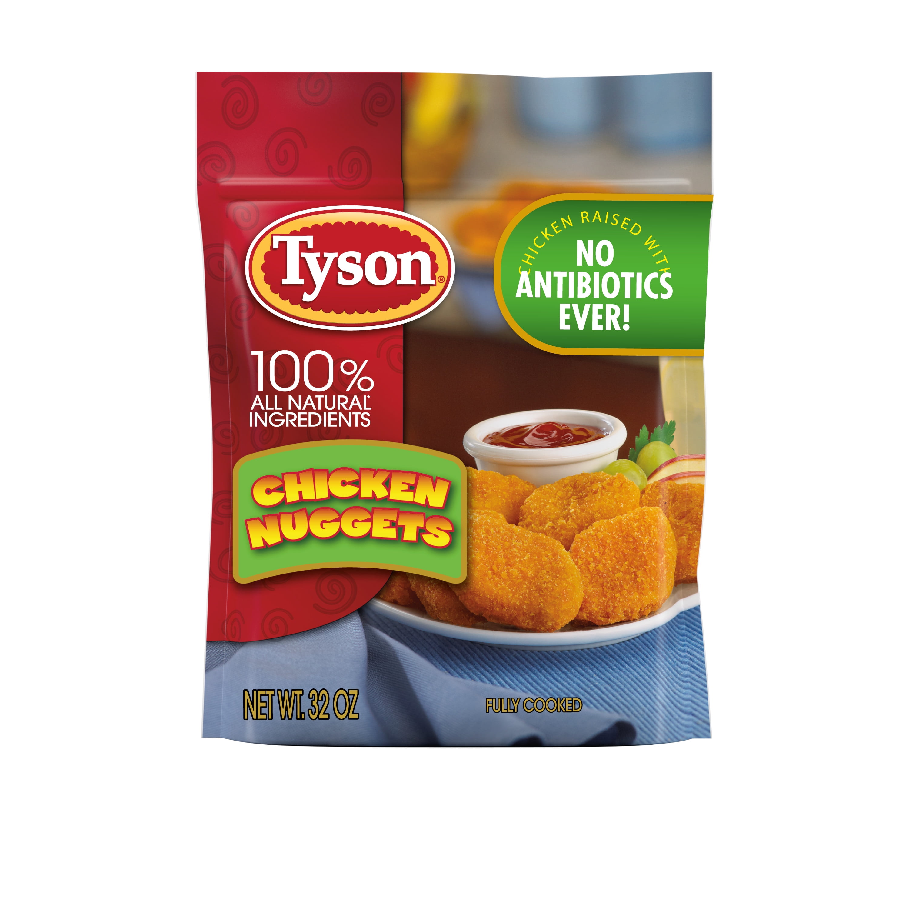 Tyson Chicken Nuggets Fully Cooked 2 Lb Bag Frozen Walmart