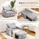 thumbnail image 1 of Sofá cama 3 en 1 plegable para salón – Respaldo ajustable, tapizado en lino, diseño compacto con bolsillos laterales – Ideal para invitados y espacios reducidos – Color gris claro, 1 of 7