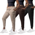 thumbnail image 1 of Paquete de 3 pantalones de chándal Common Stitch para mujer, pantalones de chándal acogedores para mujer, pantalones de yoga de forro polar para mujer (disponibles en Plus), 1 of 7