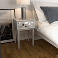 thumbnail image 2 of COZAYH Modern Contemporary Nightstand, 1-Drawer Front Mirror Nightstand, for Small Spaces, Bedroom, Light Gray, 2 of 8