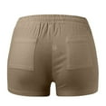 thumbnail image 3 of Vedolay Shorts for Women Womens Drawstring Shorts Summer Elastic Waist Casual Lightweight with Pockets,Khaki XXL, 3 of 4
