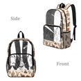 thumbnail image 2 of ZIATUBLES Clear Backpack 17 Inch, Heavy Duty Fabric & PVC Transparent Bookbag with Western Highland Cow Cactus Print, Large Capacity See Through Backpack for Women Men School, 2 of 7