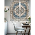 thumbnail image 5 of Sheer Curtains 63 Inches Long, Boho Blue Light Filtering Window Curtains for Living Room, Retro Tribal Traditional Distressed Printed Rod Pocket Voile Sheer Curtain Drapes, 52"W x 63"L, 2 Panels, 5 of 8