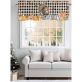 thumbnail image 4 of Thanksgiving Turkey Valances for Windows Fall Pumpkins Leaves Bird Plaid Texture Kitchen Valance Curtain Rod Pocket Small Curtains for Cafe Bathroom Laundry Basement 60" x 18", 4 of 8