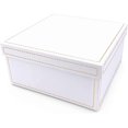 thumbnail image 1 of Oxfrd & Comma Coffret Cadeau de Luxe, Blanc avec Coutures Dorées, Grand Carré, 1 of 6