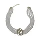 thumbnail image 2 of Collar francés con perlas y flores huecas, collar retro exquisito para mujer, cadena clavícula, 2 of 8