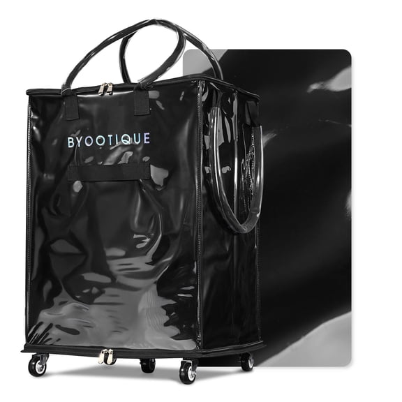 Byootique 20" Rolling Tote Bag Grocery Bag on 5 Wheels for Travel MidnightGlitz