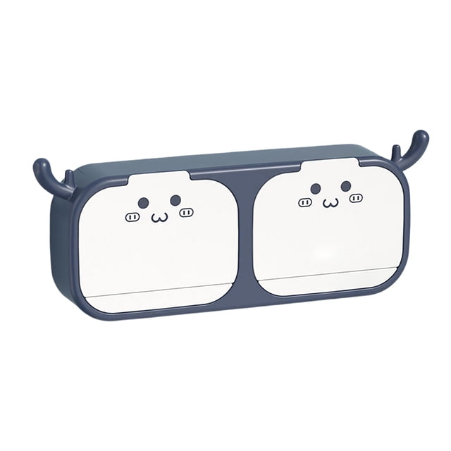 Outdor Porte-Savon en Forme de Dessin Animé avec Crochets et Savon, Deux en un, Mural, Sans Perçage, Couvercle Rabattable, Porte-Savon Portable, Rangement de Nettoyage, Mousse, Convient pour Ba