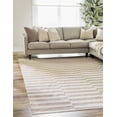 thumbnail image 5 of Unique Loom Decatur Collection Area Rug - Striped (4' 2" x 6' Rectangle Taupe/Ivory), 5 of 7