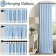 thumbnail image 6 of Total Blackout Baby Blue Linen Curtains 108 Inches Long 2 Panel Set Light Blue Pale Sky Colored Floor to Ceiling Thermal Spring Summer Curtain for Living Room Bedroom Patio Sliding Door Drape Back Tab, 6 of 18