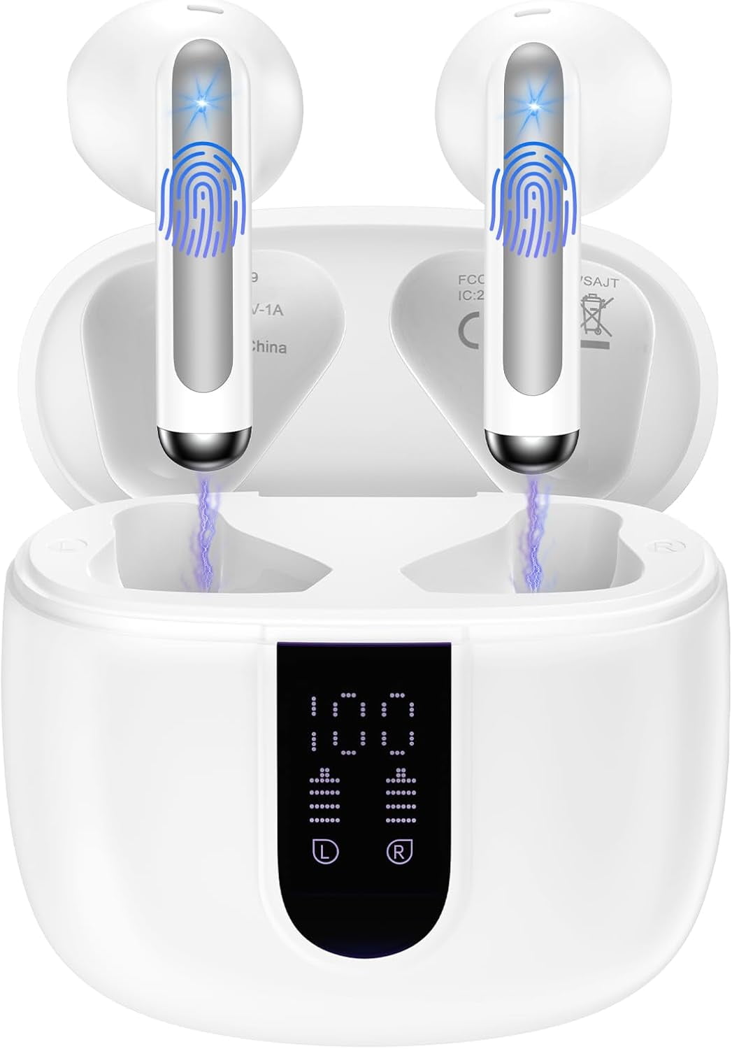 HRTGFD-for Pixel Buds Wireless Earbuds Bluetooth Headphones for Google Pixel 10a/10 Pro/10 Pro XL/Fold/9a/9/8/7,5.3 Ear buds with Noise Cancelling Mic IP7 60H LED Display for iPhone 17,Samsung S25 FE