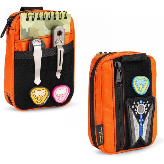 VIPERADE VE26 EDC Pouch, Small EDC Organizer Pouch, EDC Pocket Organizer for Men, EDC Pouch Organizer Utility Pouch for Multitools, EDC Organizer-Orange