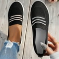 thumbnail image 2 of Miluxas Knit Mesh Loafers for Women Wedge Plus Size Breathable Slip on Thick Soled Round Toe Casual Shoes Black 6(37), 2 of 9