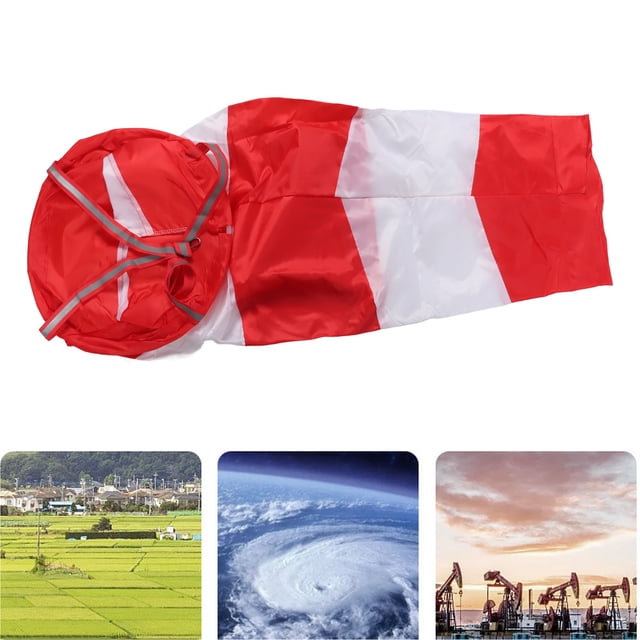 Red Windsock, Lightweight Polyester Bag For Outdoor Farm Industry, Wind Direction Measurement Sock, 100cm
