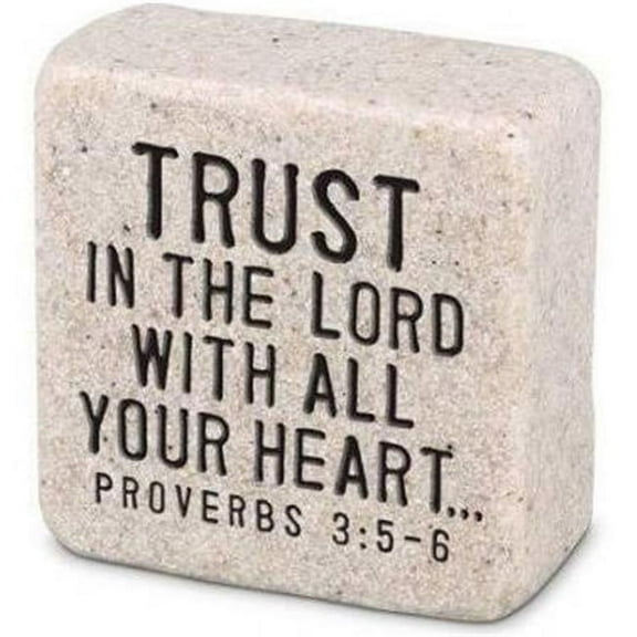 Lighthouse Christian Products 173119 Cast Stone-Scripture Stone-Trust Plaque