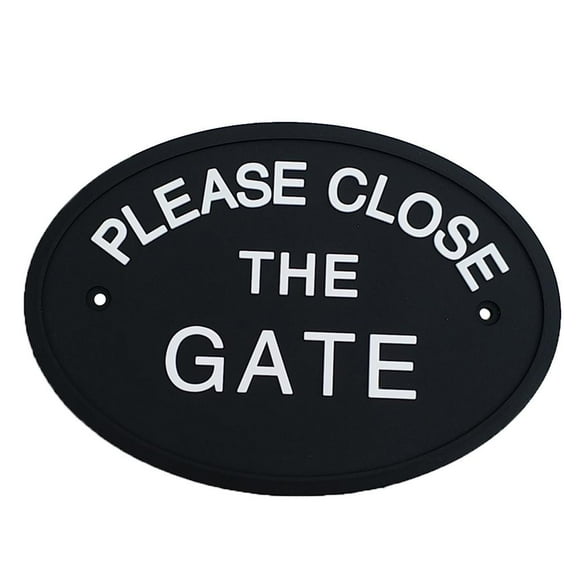 Wall Door House Yard Sign Outdoor Garden Fence Signs And Plaques with - PLEASE CLOSE THE GATE, 12.2 x 9cm