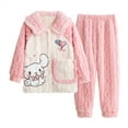 thumbnail image 4 of Kuromi Kids Coral Velvet Pajama Anime Sanrioed Cinnamoroll Melody Autumn Winter Kawaii Girl Warm Sleepwear Loungewear Homewear, 4 of 5