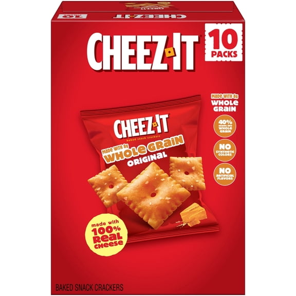 Cheez-It Original Baked Snack Crackers, Made with Whole Grain, 10 Count