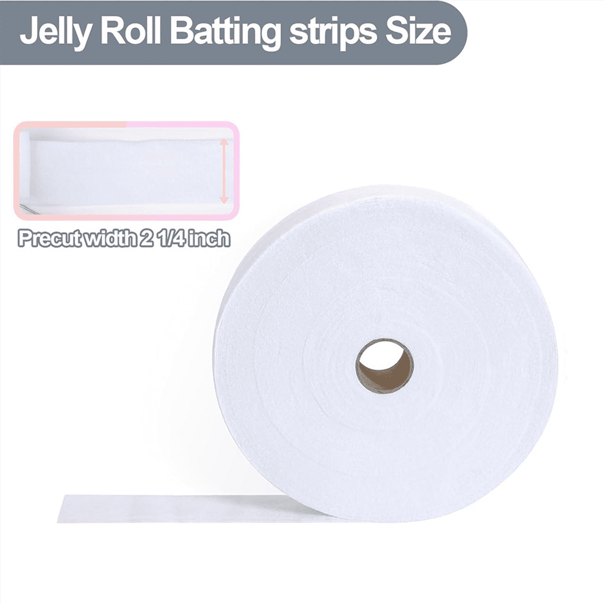 2 1/4 Inch Batting Strips for Rugs Total, Polyester Blend Batting on A Roll for Quilting, Throw Rugs 3 Rolls