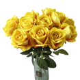 thumbnail image 5 of Ukeler 12 Pcs Artificial Rose Flowers Blossom Real Touch Silk Roses with Long Stem Rose Bouquets for Home Decoration Wedding Party Garden Floral Decor, Yellow, 5 of 7
