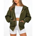 thumbnail image 5 of FreshPretty Womens Zip Up Hoodies Long Sleeve Fashion Sweatshirt Fleece Y2K Hooded Jacket 2025 Trendy Fall Spring Clothes, 5 of 6