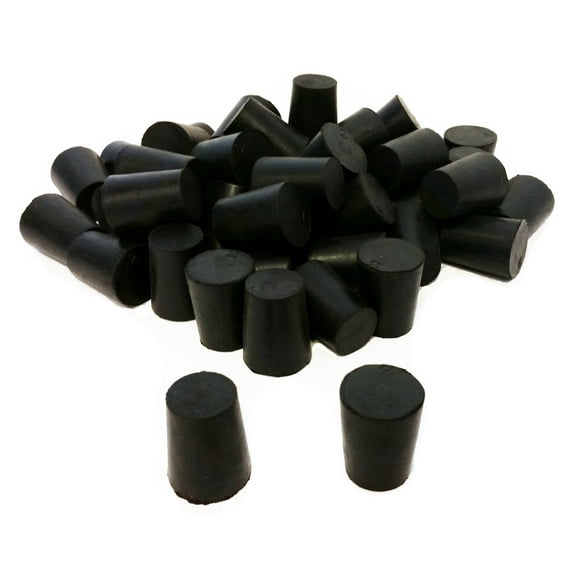 Stoppers, Rubber Size 2, Solid. Pack 1-Pound.