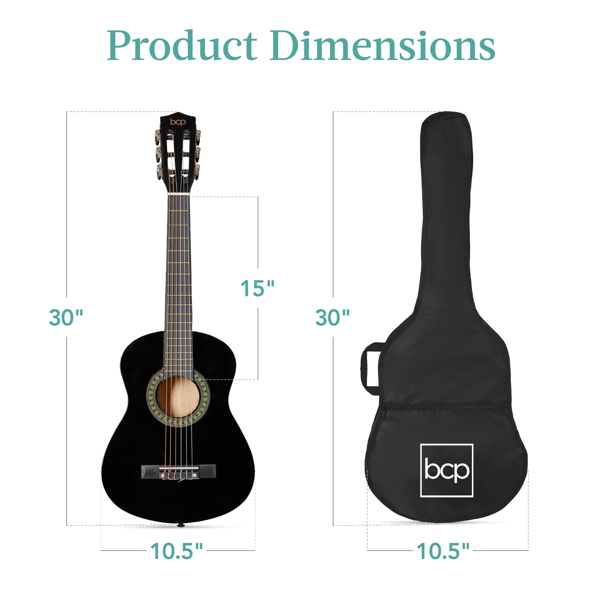 Best Choice Products 30in Kids Acoustic Guitar Beginner Starter Kit w/ Strap, Case, Strings - Black