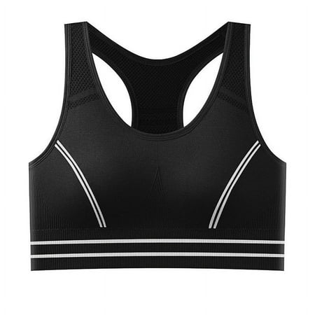 ATOYSOY Women s Everyday Bra Sports Bra Yoga Running Activewear Wirefree Racerback Tank Tops Teens Bralette Solid Color Underwear Breathable Push Up Comfort Bra Clearance Black M