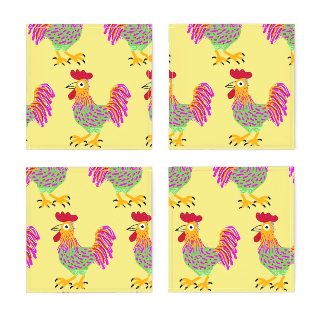 Cocktail Napkins for Paper Crafts TWO 2 Rooster 