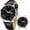 G8405-black and silver black, variant on Watches for Men Luxury Analog Classic Leather Large Simple Easy Read Quartz Minimalist Dress Day Date Quartz Mens Watches