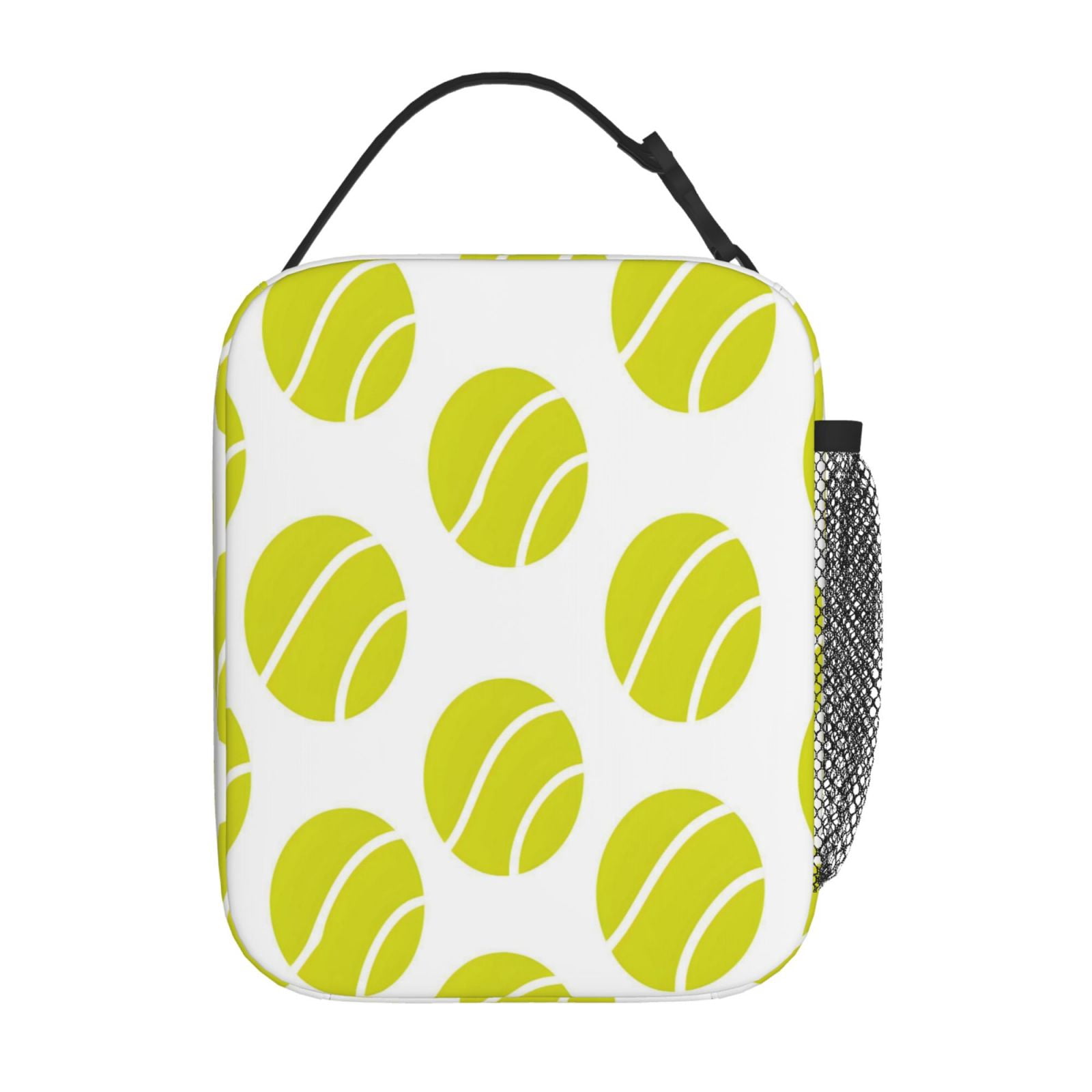 Lunch Bag For Women Men Insulated Portable Lunch Box Bento Box Office Picnic Travel Cooler Bag Seamless Pattern Tennis Theme