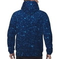thumbnail image 7 of Sikiie Sparkling Blue Glitter Men's Hoodie, Essentials Hoodie, Sweatshirt, Pullover Hooded Sweatshirt for Men-Large, 7 of 7