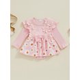 thumbnail image 2 of Suealasg Baby Girls Spring Fall Clothes 1 3 6 9 12 18 Months Infant Girls Floral Print Long Sleeve Romper Dress 0-18M, 2 of 7