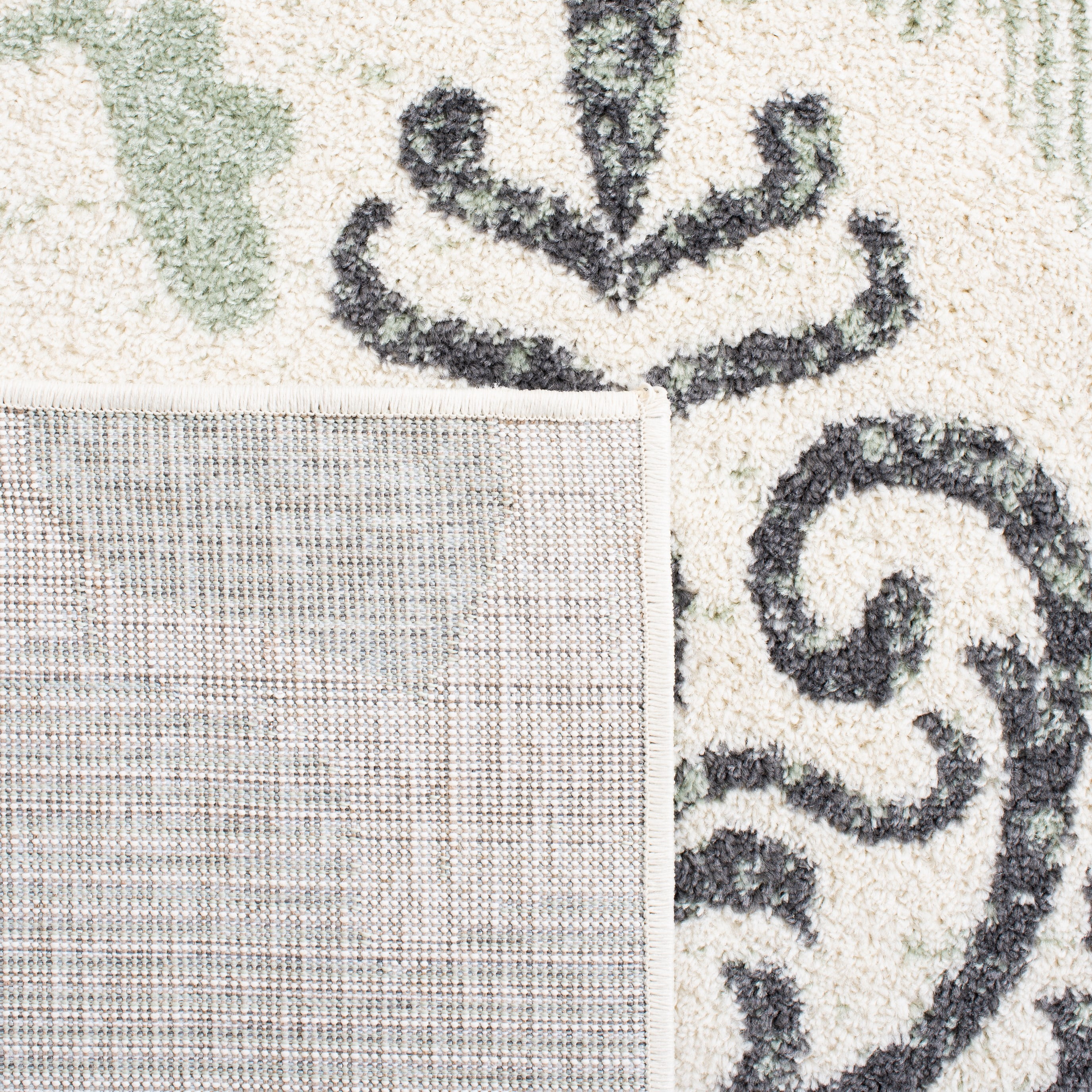 SAFAVIEH Adirondack Hortense Floral Area Rug, Ivory/Green, 4' x 4' Square