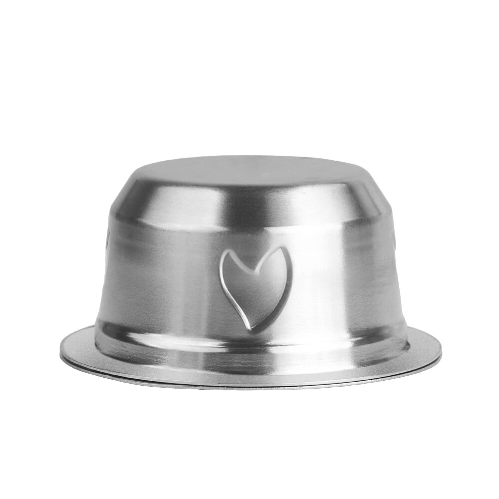 Stainless Steel Capsule Reusable Capsule Pods Set with Powder Tamper & 2 Spoons & Brush for NESPRESSO Vertuoline GCA1 Delonghi ENV135 ENV150 and VertuoPlus BNV450WHT1BUC1