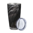 thumbnail image 2 of Fotbe Gothic Raven Portrait Pattern 20 oz Tumbler Stainless Steel Vacuum Insulated Coffee Ice Cup Double Wall Travel Flask Leak-proof Coffee Cup-Straw Three-piece Set, 2 of 8