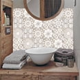 thumbnail image 4 of 10Sheet Matte Film Tile Wall Sticker Retro Beige Gray Flower Decor 5.91"x5.91" Waterproof Peel and Stick Floor Stickers Non-Slip Vinyl Decals, 4 of 7