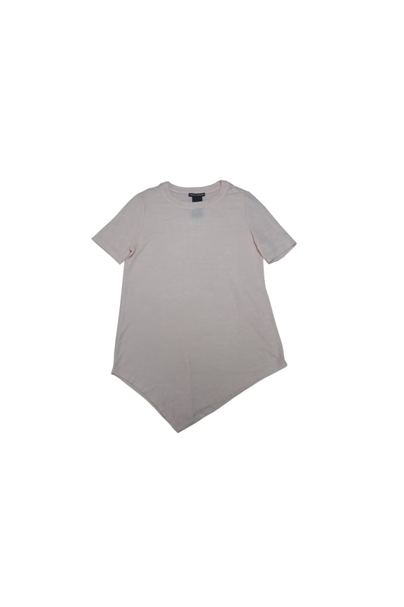 Womens Size Small S/S Handkerchief Top Tee, Peach Heather