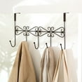 thumbnail image 2 of Baohd 2 Pieces Over The Door Hanger Rack with 5 Hooks Decorative Metal Coat Hat Holder for Home Office - Bronze, 2 of 9