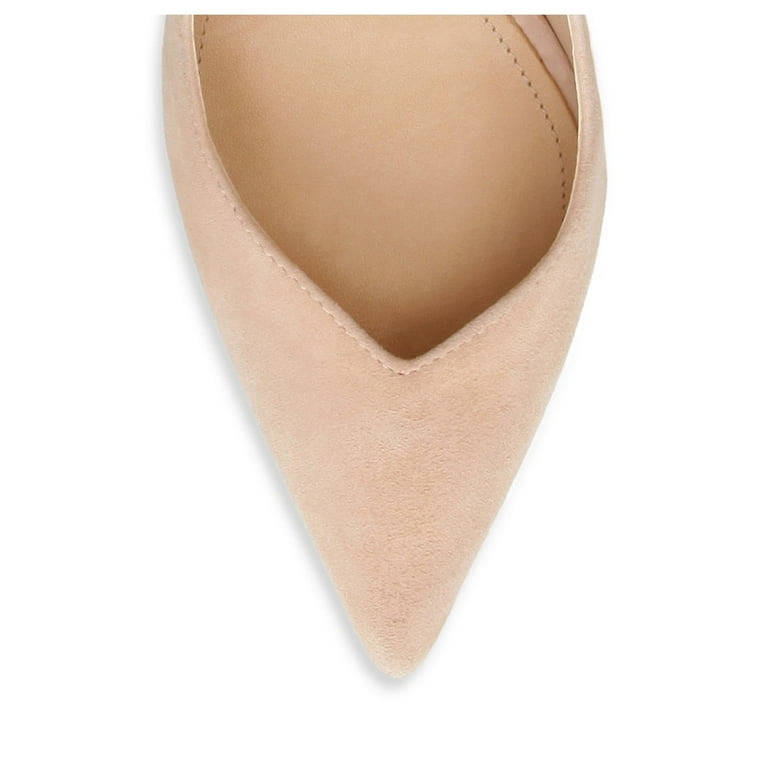 Schutz Monaliza Slip on Leather Heeled Sandals Natural Nude Pump