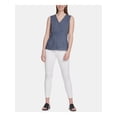 thumbnail image 3 of DKNY Womens Linen V-Neck Button-Down Top, 3 of 4