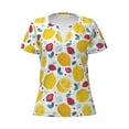 thumbnail image 3 of Naloa Strawberry Lemon Print T-Shirts Short Sleeve V Neck Tees for Women Fashion Tops Trendy Lightweight Soft Casual Summer Outfits Clothes, 3 of 5