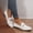 White PU, variant on Women's Loafers Flats Leather Backless Slip On Office Casual Shoes