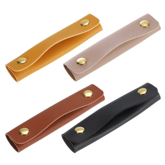 4Pack Handbag Handle Wrap Covers, PU Leather Luggage Grip Protector for Suitcases, Shopping Bag (4 Colors)