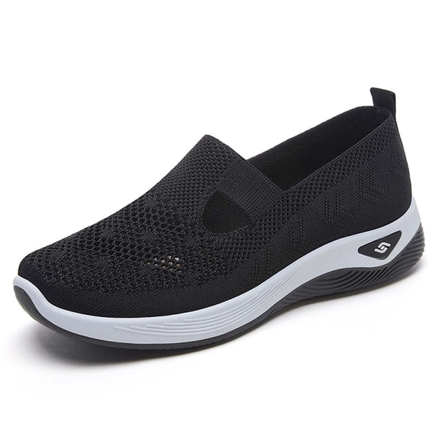 Chaussures Décontractées en Maille Mode Été pour Femmes Chaussures Respirantes Décontractées Chaussures à Enfiler Rondes Chaussures Décontractées pour Femmes Chaussures d'Affaires Décontractées à Enfiler Espadrilles Décontractées