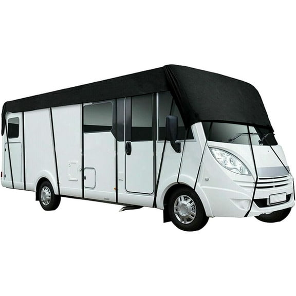 RV Roof Cover Waterproof, Universal Caravan Roof Cover,Motorhome Top Coverr Frost UV Protector Tarpaulin With Retractable Straps For Camper Travel
