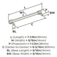 thumbnail image 5 of Amerock Faraday 6-5/16 inch (160mm) Center-to-Center Satin Nickel Cabinet Pull, 5 of 6