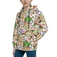 thumbnail image 2 of Lsque Owl Back To School Patten Youth Hoodie Sweatshirt Pullover with Kangaroo Pocket Boys and Girls Hoodie Warm Hoodie for Kids-Large, 2 of 6